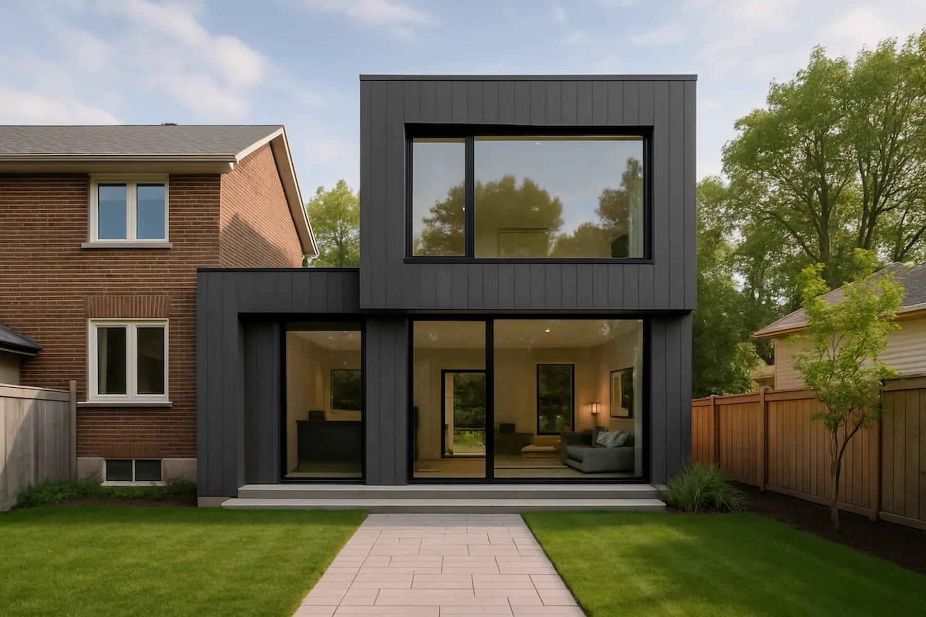 Modern residential addition concept rendering in Barrie